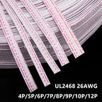 1/2/5M UL2468 Flat Ribbon Cable 26AWG Red White PVC Wire 2.54mm Pitch 4P-12P LED Display Screen Connection Line