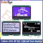 12864 IIC 4P LCD Module 128X64 I2C ST7567S COG Graphic Display Screen Board LCM Panel 128x64 Dot Matrix Screen for