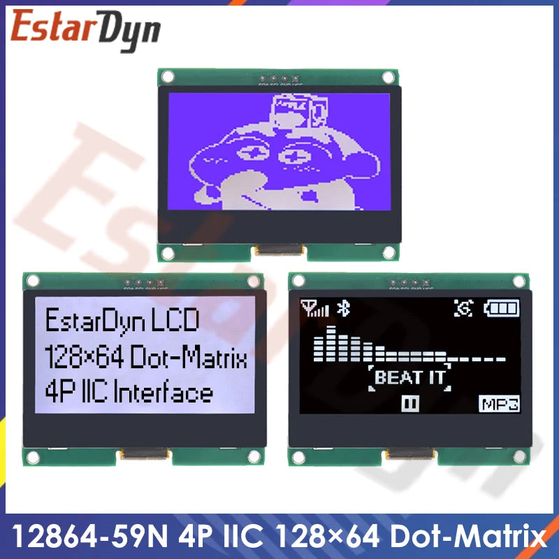 12864 IIC 4P LCD Module 128X64 I2C ST7567S COG Graphic Display Screen Board LCM Panel 128x64 Dot Matrix Screen for
