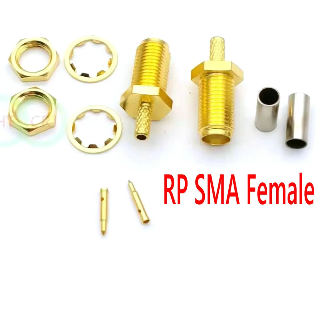 100PCS-400pcs-500pcs Copper SMA Female/ RP SMA Female Crimp Connector for Coaxial RG316 RG174 RG178 LMR100 Cable