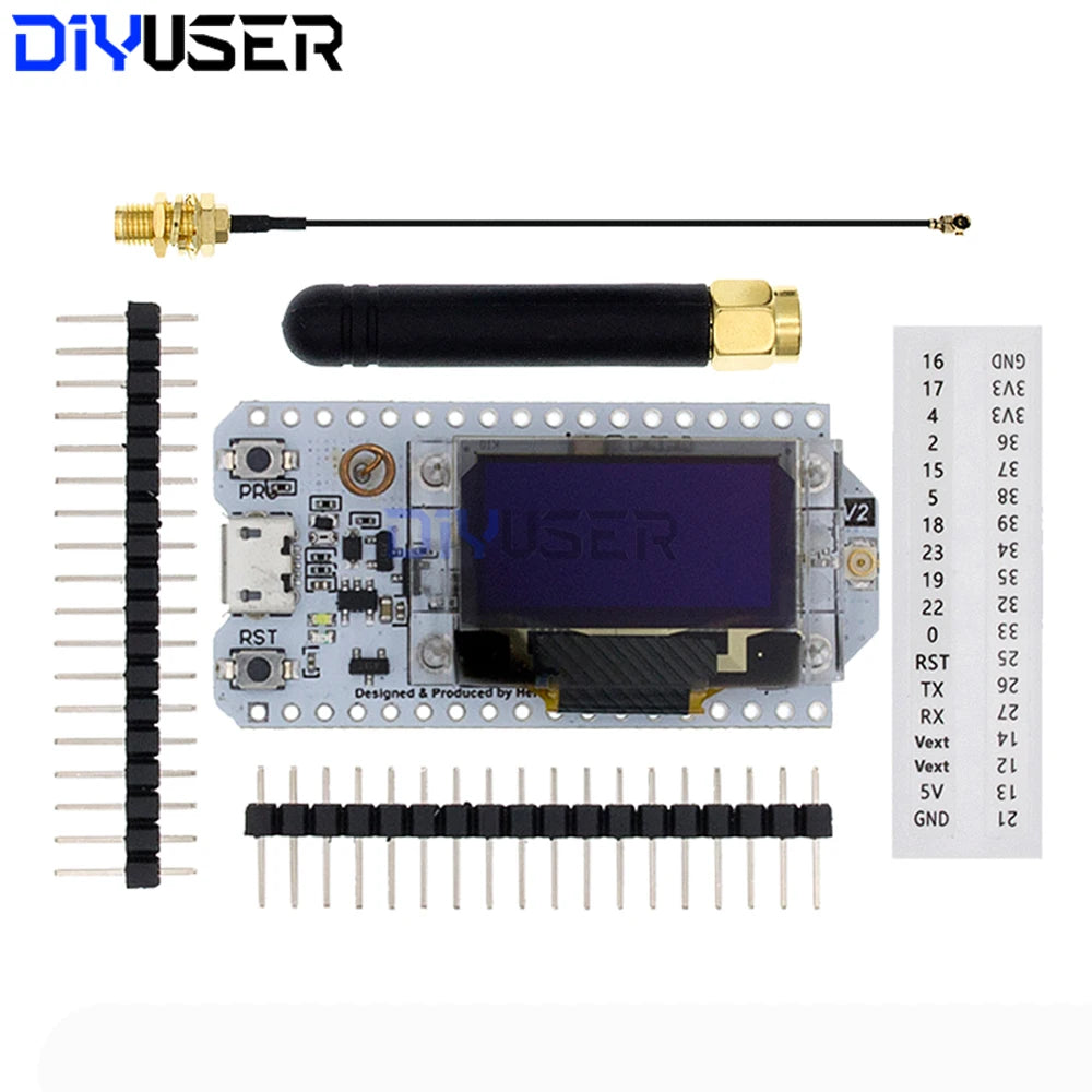 SX1276 LoRa ESP32 Development Board with 0.96 Inch Blue OLED, WiFi Bluetooth 868MHz 915MHz for IoT Projects
