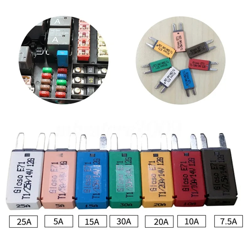 DC14/32V 5A-30A Automatic Reset Mini ATM Circuit Breaker Blade Fuse With Automatic Recovery for Car Motorcycle Truck Boat Marine