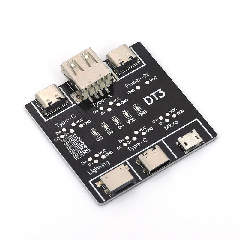 1-5PCS DT3 Test Module, Type-C Lightning MicroUSB Multi-port Cable Detector for Data Transmission and Charging Testing