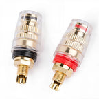 HIFI Copper Socket Plug Crystal Audio Speaker Connector Gold-plated Amplifier Terminal Binding Post Banana Plug Socket M8 L8
