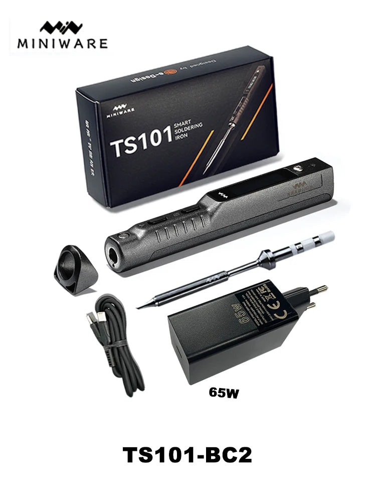 Miniware TS101 Soldering Iron Electric 65W Temperature Programmed LCD New Upgraded TS100 With Soldering Tip Set