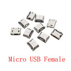 Micro USB Female Jack Connector 5 Pin MicroUSB Socket Adapter For Data Charging Port DIY Projects Repair Replacement
