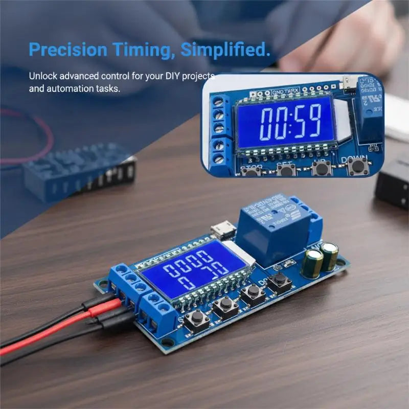 1PCS 6-30V Micro USB Digital LCD Display Time Delay Relay Module Control Timer Switch Trigger Cycle Module XY-LJ02