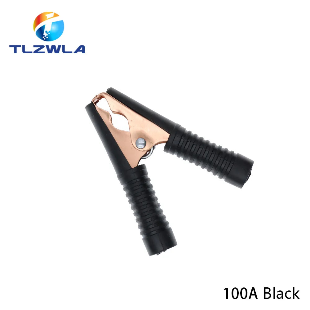 2PCS 30A 50A 100A Car Alligator Clips Battery Clamps Crocodile Clip Red Black Positive Negative 75MM 80MM 90MM length Red Black