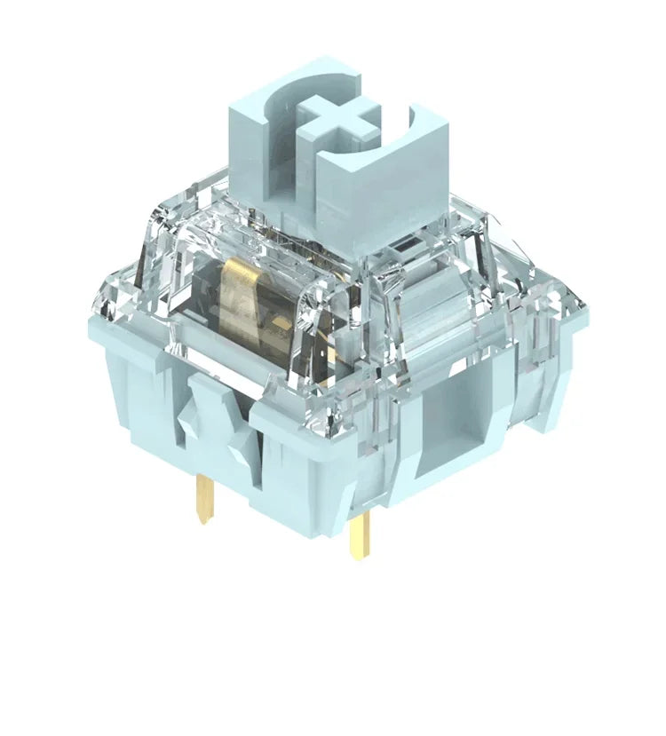 TTC Silent Bluish White Switches Tactile 42g Switch Rounded Sharp Tactility Long Spring Mechanical Keyboard RGB MX DIY Switch