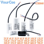CBB60 Motor Run Capacitor Starting Capacitor AC450V 2/3/4/5/6/8/10/12/14/15/16/18/20/25/30/40/45/50/60/70UF for Washing Machine