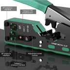 RJ45 Pass Through Crimp Tool, RJ45 Cat5 Cat6 Cat7 Crimping Tool, RJ11 Crimping Tool, Ethernet Network Cable Crimper Stripper
