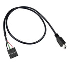 50CM USB 2.0 Micro 5Pin /Mini 5Pin Male To 9Pin Female 2.54 USB Header PCB Motherboard Cable Left/Right Angle