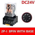 5/10Set MK2P-I MK3P-I Electromagnetic Relay Intermediate Small Relay with Base 8 Pin 11 Pin AC/DC 220V 24V