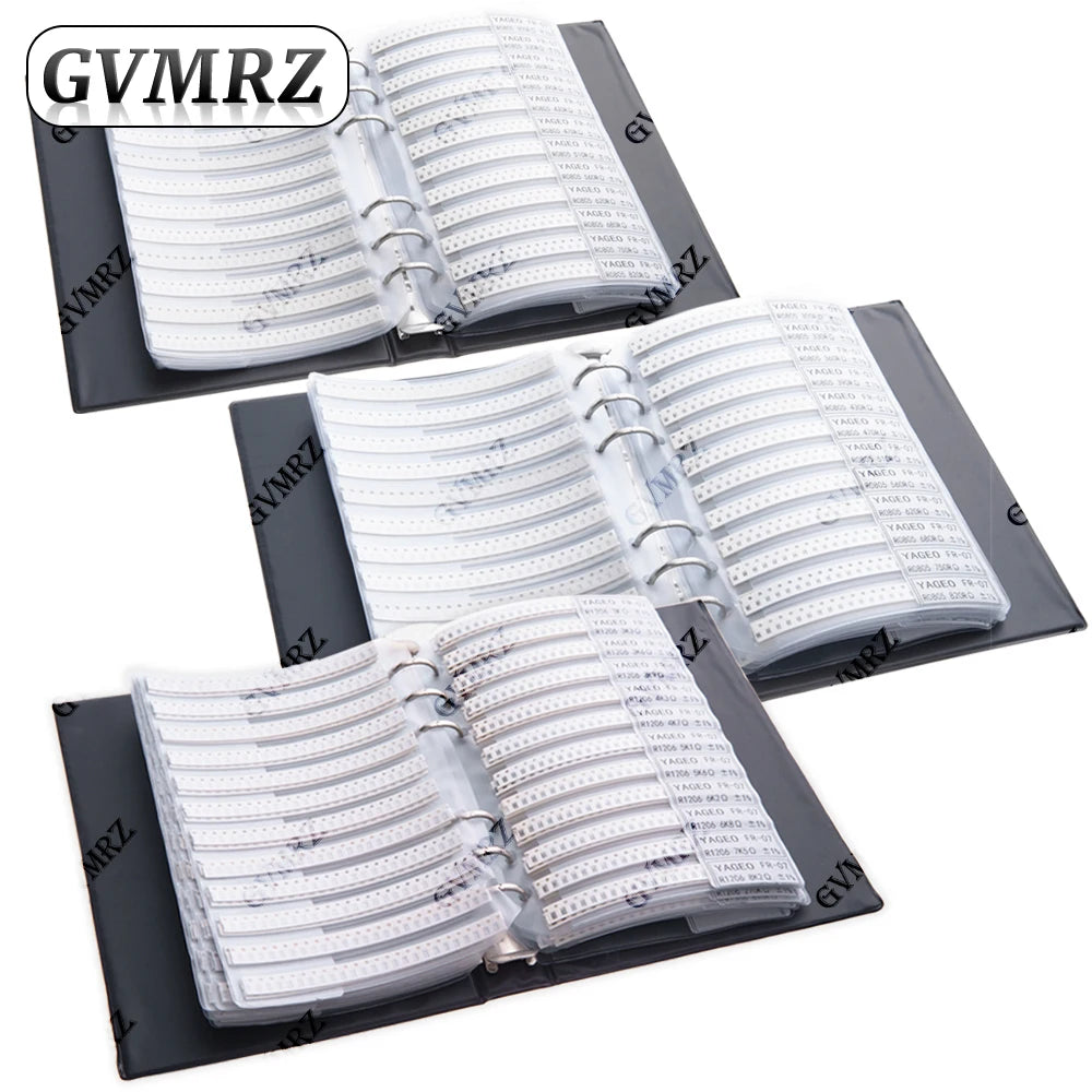Sample Book Resistor Kit SMD Book Resistor Assortment Kit 0603 0805 1206 1% FR-07 170 Values 0R-10M Smd 0201 0402 DIY