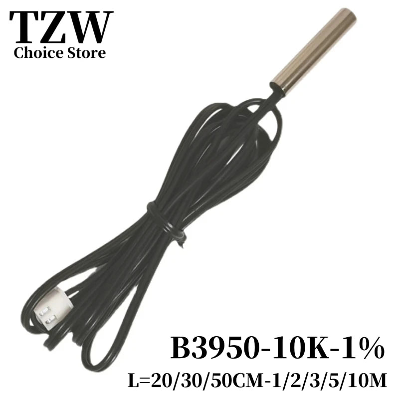 TZW 20CM 30CM 40CM 50CM 1M 2M 3M 5M 10M NTC Thermistor Temperature Sensor Waterproof Probe Wire 10K 1% 3950 W1209 W1401 Cable