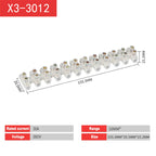12 Position Terminal Connector Nylon Plastic Electric Terminal Block Dual Connector Strips 5/10/20/30A Electric Barrier Strip