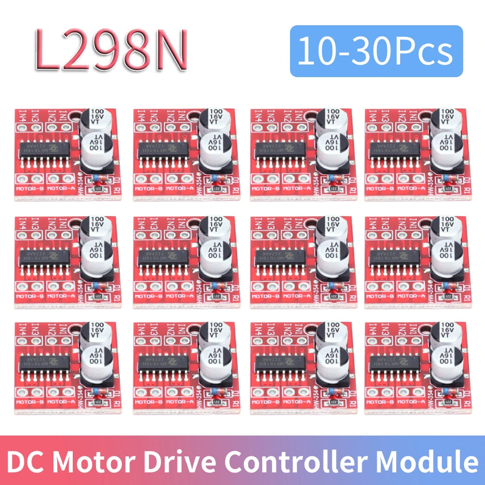 10/20/30Pcs L298N DC Motor Drive Controller Module PWM Speed Mini Stepping Motor Drive Board Dual H Bridge 2 Channel for Arduino