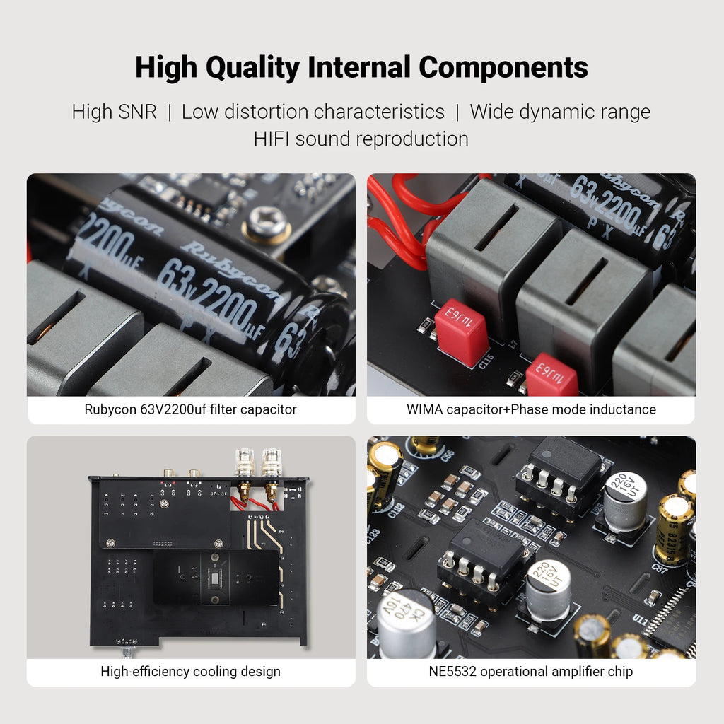 AIYIMA Upgraded A80 Power Amplifier TPA3255 DAC Bluetooth PFFB Stereo 300Wx2 Class D Digital Amp RCA TRS OPT COA USB Input