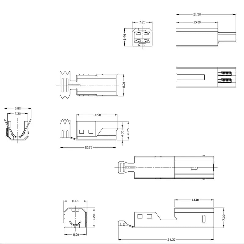 USB 3.0 and USB 2.0 Female Male Socket Jack Connector B Type 90°/180° Soldering PCB Connector Printer Interface