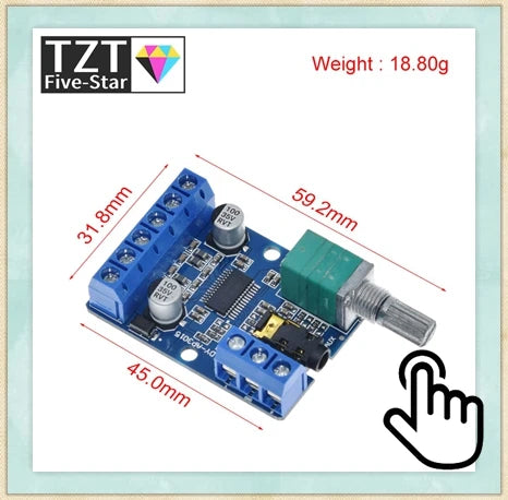 TZT Type-C 15W 3A Fast Charge UPS Power Supply / 18650 Lithium Battery Charger Module DC-DC Step Up Booster Converter 5V 9V 12V