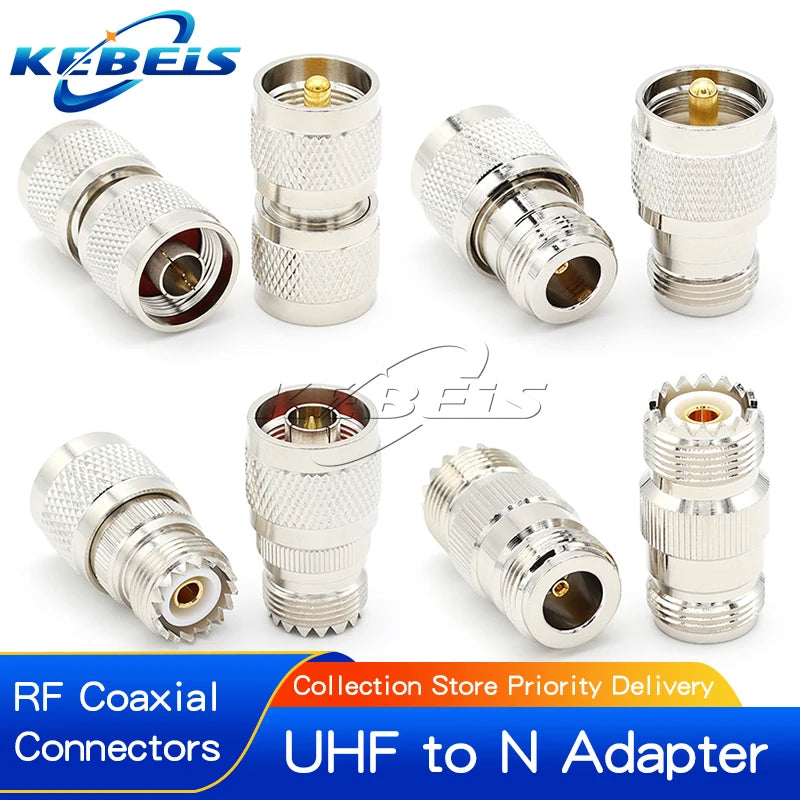 1Pcs UHF SO239 PL259 SO-239 PL-259 Male to N Male to Female Straight Connector UHF to N RF Coaxial Adapter Connector