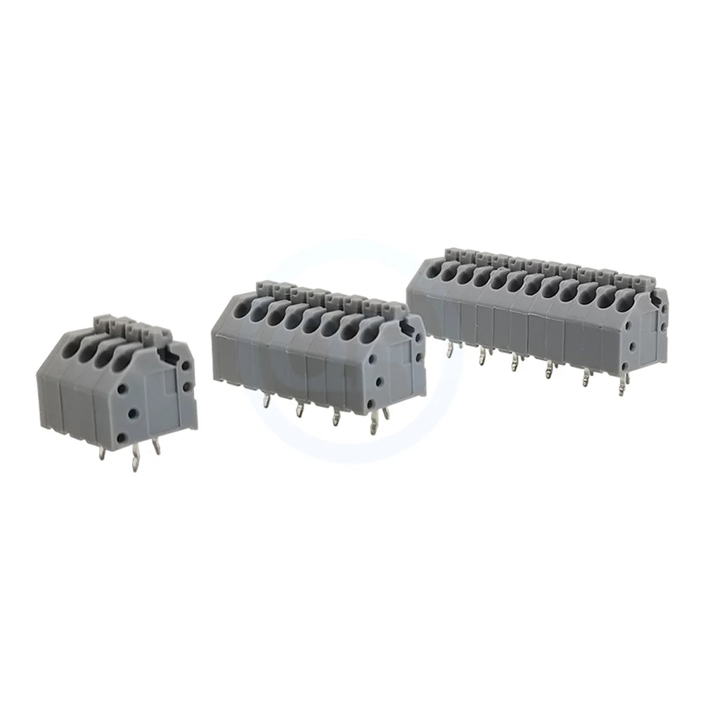 (10 pcs) KF250 3.5mm -1 -2 Spring Loaded PCB Terminal Block KF250A KF250B 3.5 Screwless Press Type 250A B Side Small Pitch 2-12P