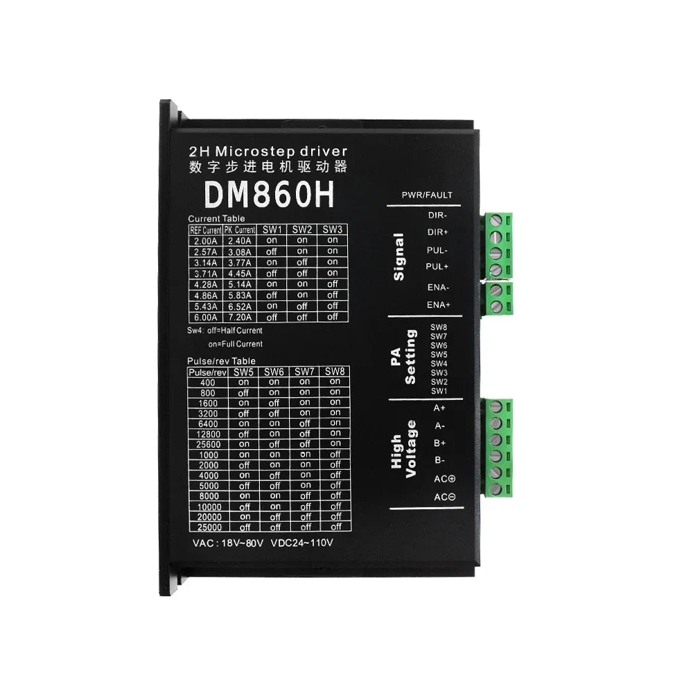Microstep Driver TB6600 DM542 DM556 DM860 DM860H Driver Controller Microstep Motor Sem Escova Escudo Para 42/57/86 NEMA17 NEMA23