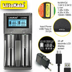LiitoKala Lii-CH4 Smart Charger for 18650/21700/26650/AA/AAA/Ni-MH/Li-ion,1.2V/1.5V 4-Slot Fast Charge, USB-C, Auto Detect