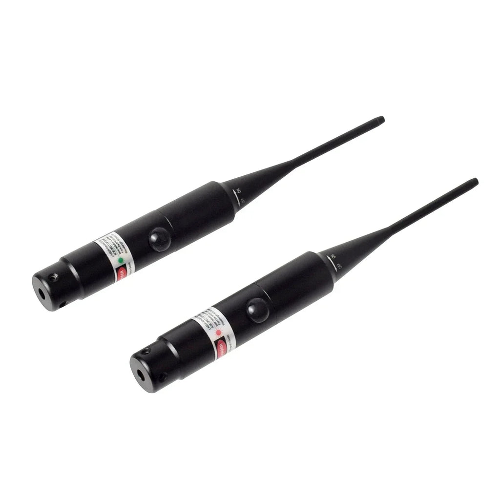 Tactical Red Green Barrel Bore Sight Kit for .177 to .50 Caliber Rifle Handgun Boresighter with Button Switch Airsoft Hunting