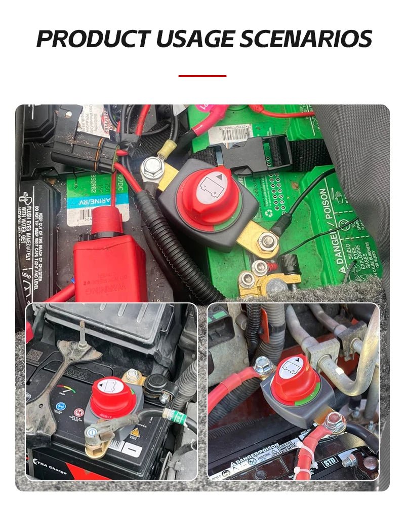 12-48V Car Isolator Disconnect Rotary Switch 275A On/Off Battery Power Cut Master Switch Disconnect Isolator for Car RV Boat