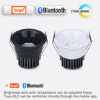 Recessed COB Spotlights 3CCT TUYA Bluetooth/Zigbee Matter Dimmable LED Downlight 110/220V Dimmable Ceiling Lamp Bedroom Kitchen