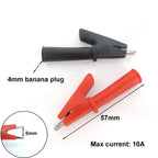 red+black 20/50A PVC Alligator Crocodile Clip Clamp Socket Plug Handle Test Cable Probe 4mm Banana Plug Electric Battery