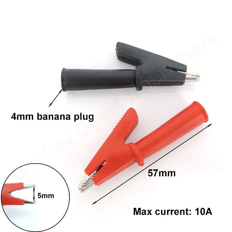 red+black 20/50A PVC Alligator Crocodile Clip Clamp Socket Plug Handle Test Cable Probe 4mm Banana Plug Electric Battery