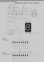10pcs 10Pins 8106AW 8106BW 0.8 Inch 1 Digit Bits 7 Segment White LED Digital Display Digitron Common Anode Cathode C-A C-C