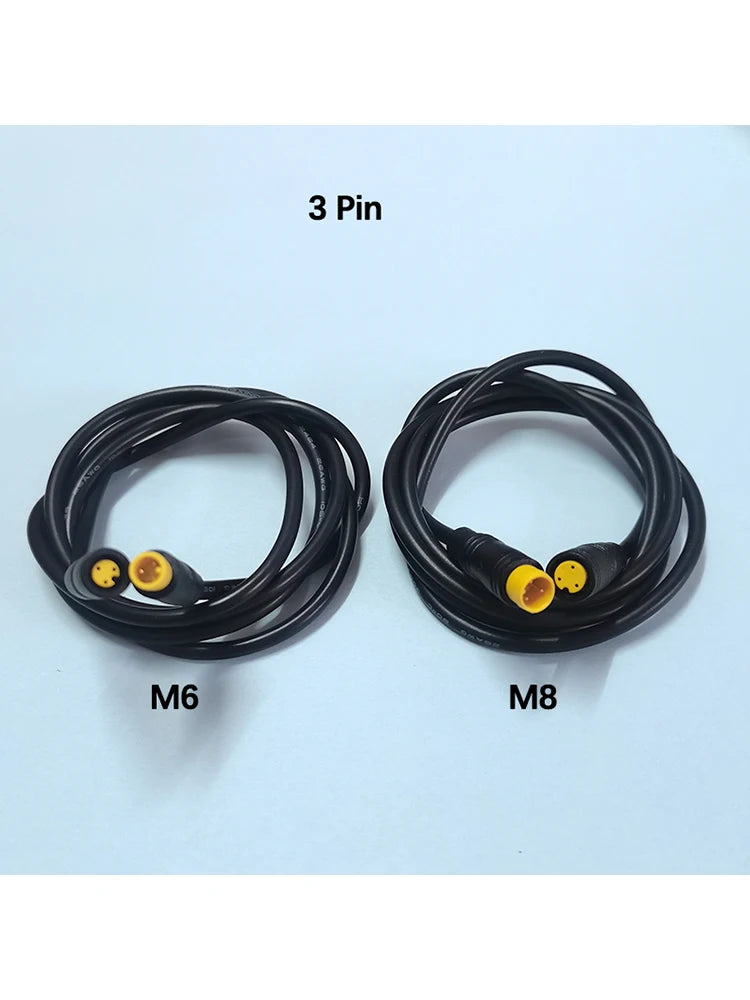 1pc 1m Long 6/8mm Circle Connector Cable Signal Sensor Cord For EBike E-Scooter Waterproof Extension Cable 2 3 4 5 6 Pin M6/M8
