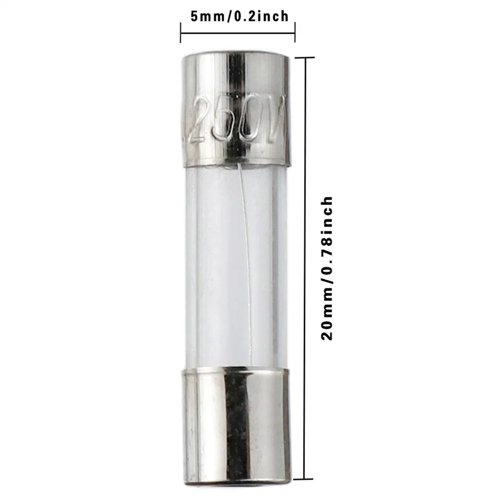 15 Values 150pcs Fast-Blow Glass Fuses Kit 5x20mm 250V 0.1 0.2 0.25 0.5 1 1.5 2 3 4 5 8 10 12 15 20A Packaging in Clear Plastic