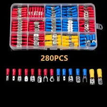 Automotive Insulated Crimp Terminals Kit, Male Female Spade Ring Fork Butt Lugs, Assorted Electrical Wire Connector Set for Car