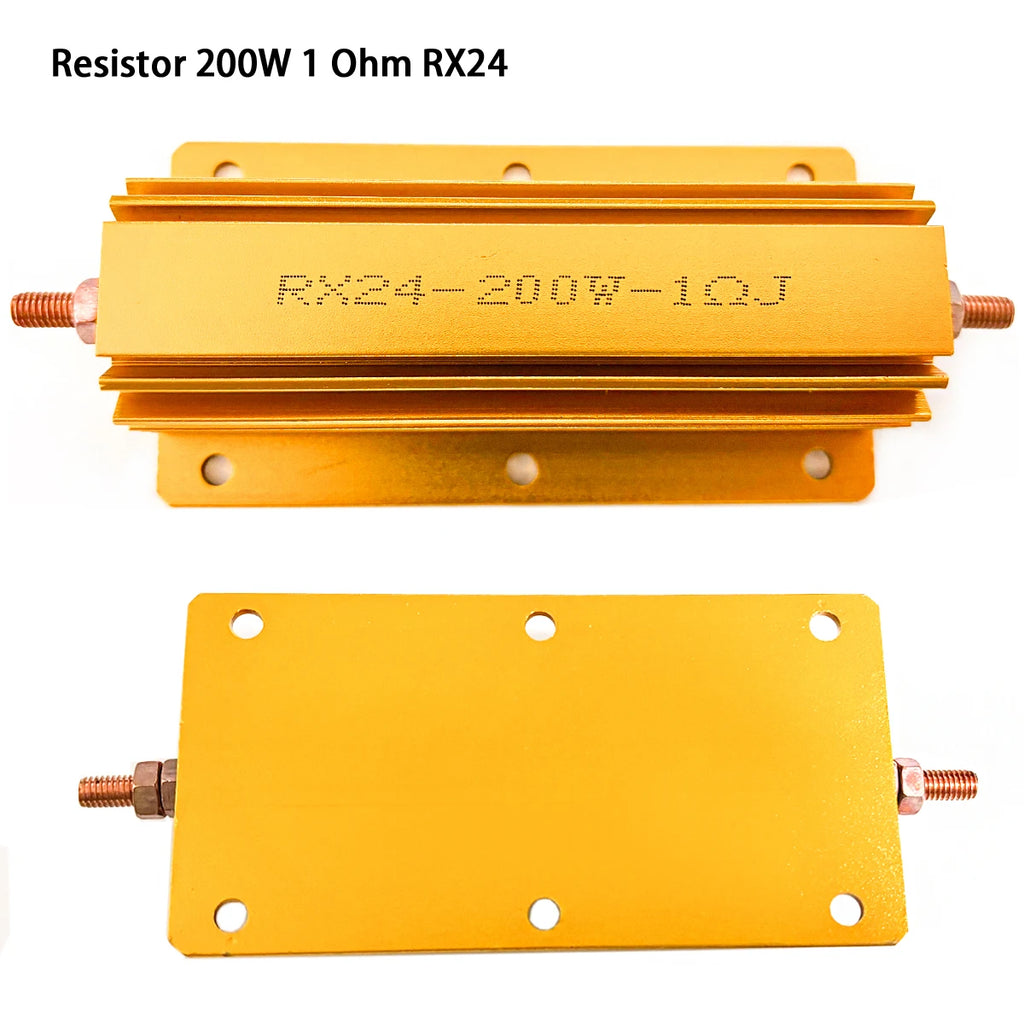 1pcs RX24 200W Aluminum Power Metal Shell Case Wirewound Resistor 1R 2R 4R 8R Ohm