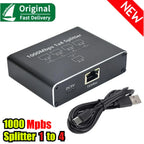 Gigabit Ethernet Splitter 1 To 2/3/4 1000Mbps RJ45 LAN Internet Splitter for PC Laptop Nintendo Switch Router TV Box Digital TV
