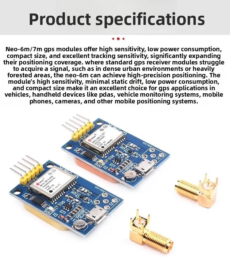 NEO-6M/7M/8M GPS Module for 51 MCU STM32,Arduino,APM2.5 Flight Control.High Sensitivity,Low Power,Fast Positioning with Antenna!