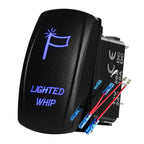 12V 24V Boat Trim Tabs Switch (ON)-OFF-(ON) Momentary Rocker Switch Waterproof Blue Light ON-OFF Toggle Switch With Harness