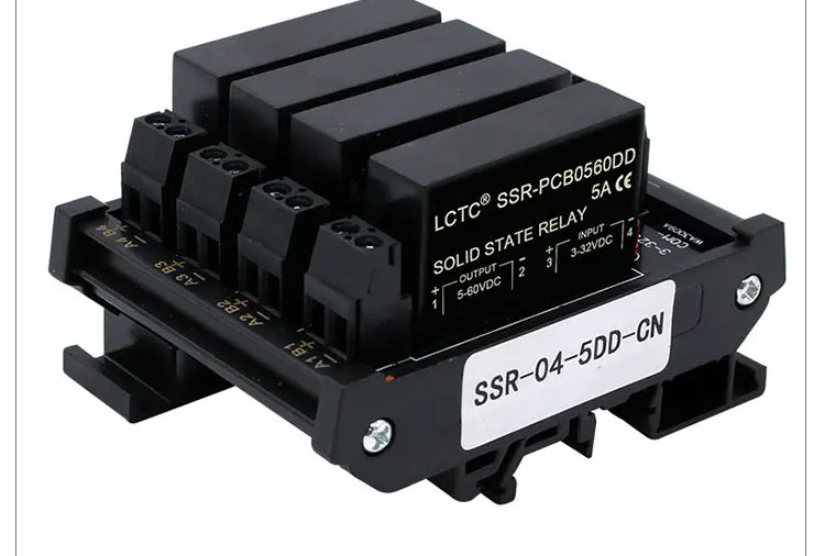 LCTC Solid State Relay Module 2 Or 4 Channels Relay DC TO AC DC TO DC 5A Common Positive Common Negative SSR DIN Mounted Relay