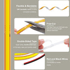 5mm 8mm PCB COB LED Light Strip Free Cut 12V 24V With 2PIN Wire DC Plug 400LEDs/m 3000k 4000k 6000k Flex Lamp 0.5m 1m 5m 10m 20m