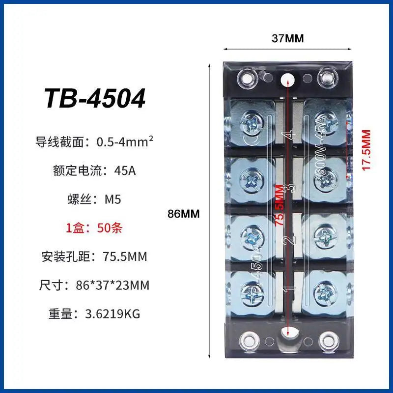 Terminal Block Position Connection Strip Copper Iron TB-1503 TB-1504 TB-1505 TB-1506 TB-1508 TB-1510 TB-1512 TB-1515 TB-1520
