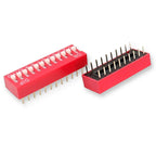 20PCS Red Toggle DIP Switch Module Spacing 2.54MM 24V Inline 1 2 3 4 5 6 7 8 9 10 12 PIN Quick Dial The Code Switch