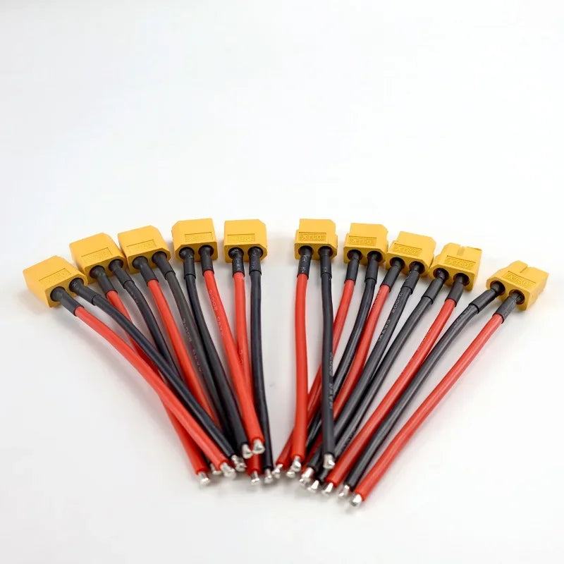 5pcs XT60 Female/Male Plug Battery Connector 14AWG 10cm with Silicone Flexible Wire RC Lithium Battery Motor Parts DIY