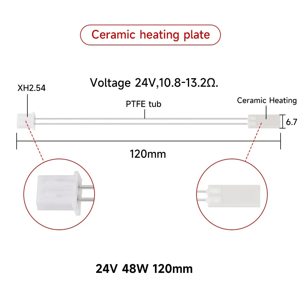 For Bambu Lab X1/X1-Carbon X1C Thermistor NTC100K Heating Sheet For Bambu Hotend Heater Cartridge 24V 3D Printer Parts