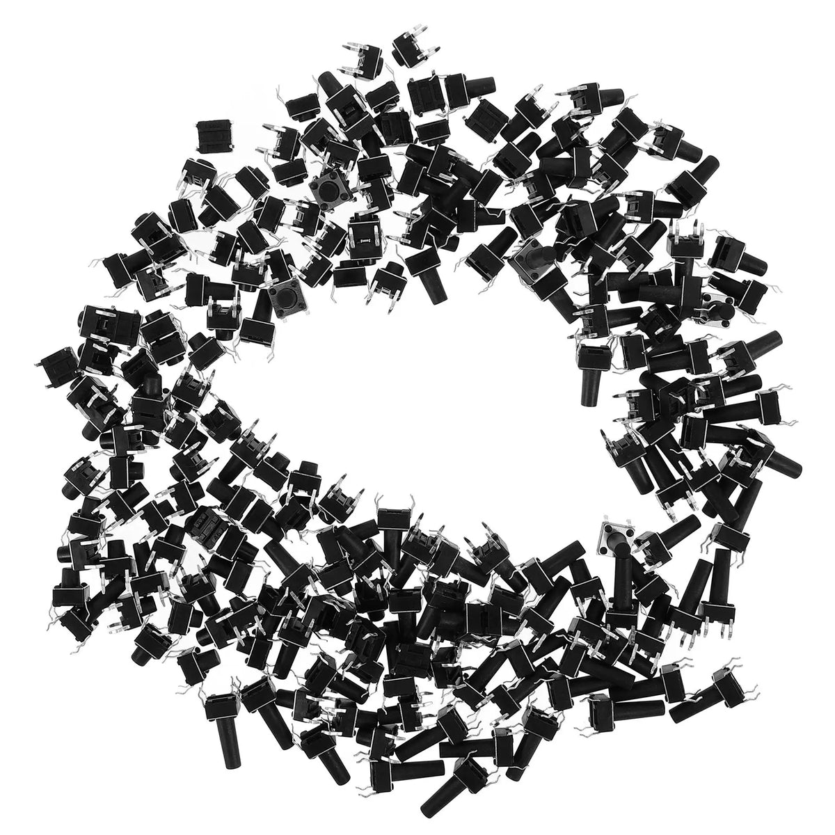 200Pcs Momentary Tactile Push Button 4 Pin Assortment Kit Breadboard Electronic Circuit Prototyping Repair