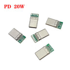 PCB Board Plug USB 3.1 Type-C PD 20W Connector 5Pin Male Receptacle Adapter to Solder Wire & Cable High Current Support