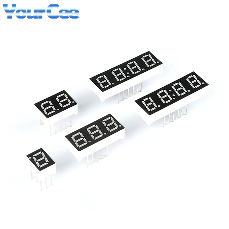 5pcs 0.28 inch 0.28" LED Display 7 Segment 1 Bit/2 Bit/3 Bit/4 Bit Clock Digit Digital Tube Red Common Cathode / Anode
